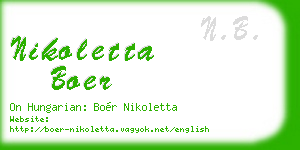 nikoletta boer business card